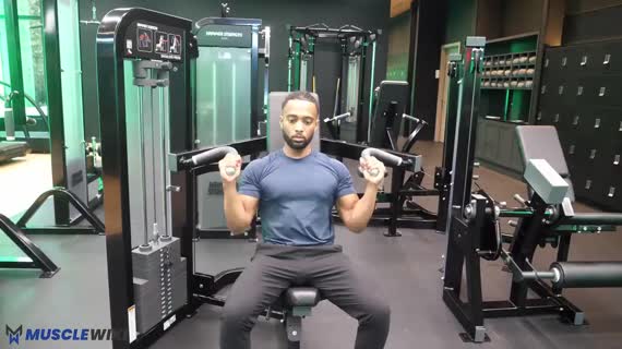 Machine Neutral Overhead Press Exercise Guide - Front Shoulders Workout ...