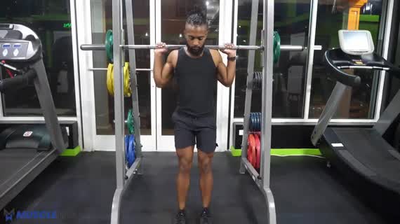 MuscleWiki Smith Machine Narrow Stance Squat Quads